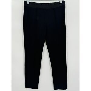 EVERLANE Black Pleated Ankle Crop Stretch Side Zip Trouser Pants Size M